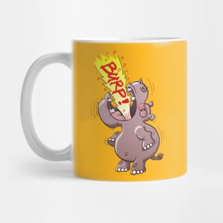 Bold chubby hippopotamus burping loudly with no shame at all Mug